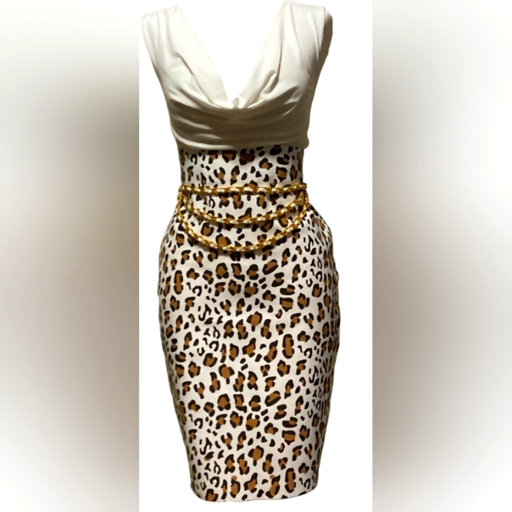 Shinestar Leopard Pencil Skirt